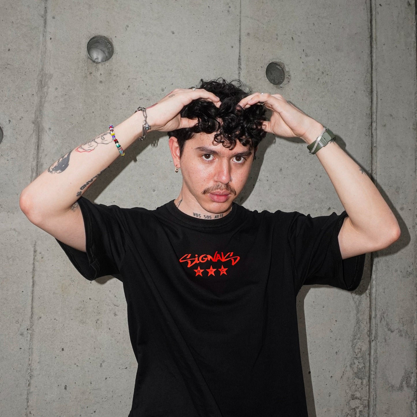 T-shirt Boxy Signals Black