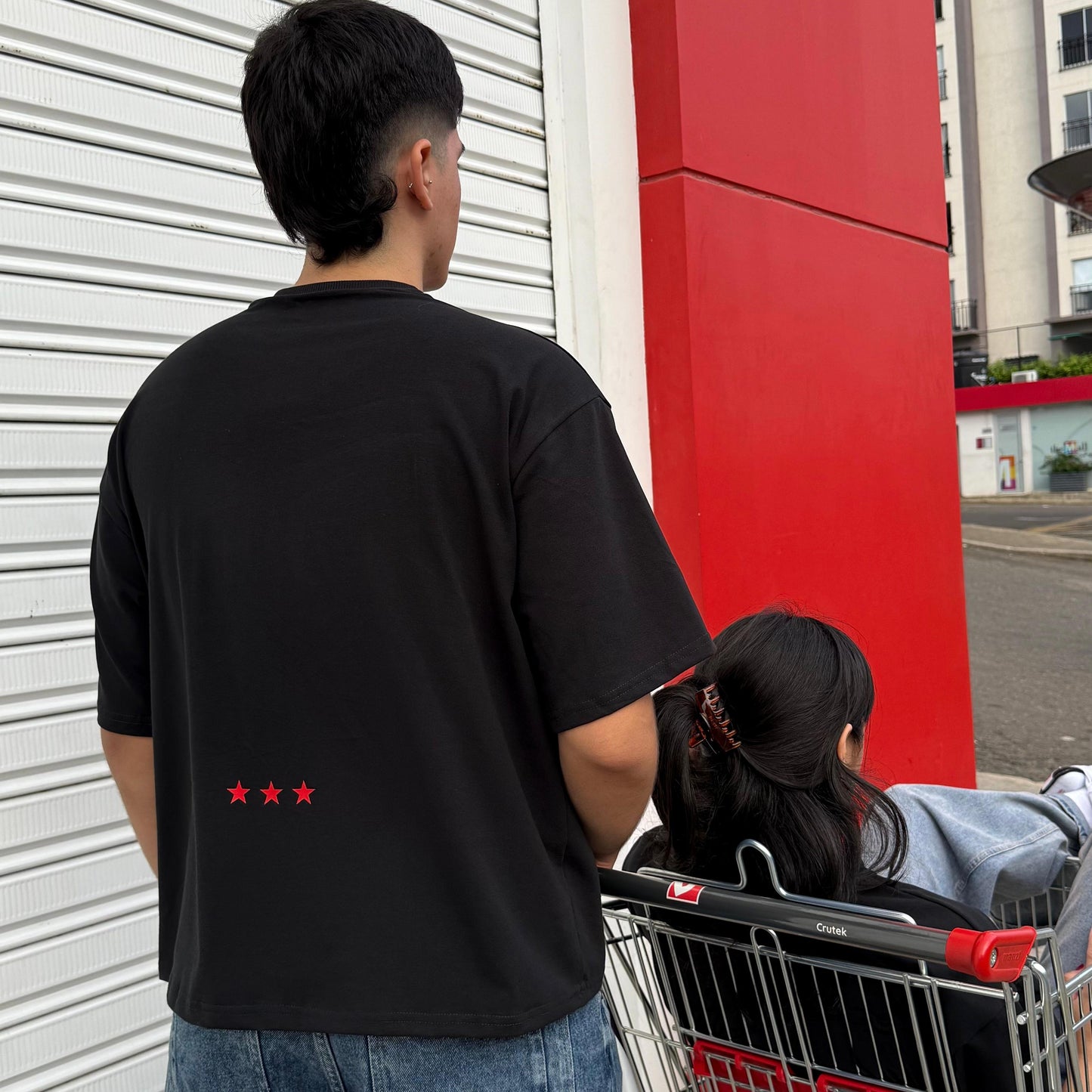 Black T-Shirt Boxy Walk