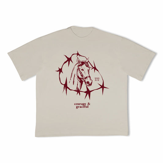 Bone T-Shirt Boxy Horse - tazkvel